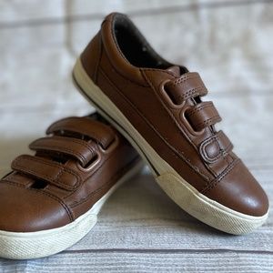 Next UK Brown Faux Leather Triple-Velcro Shoes Boys 10UK/11US